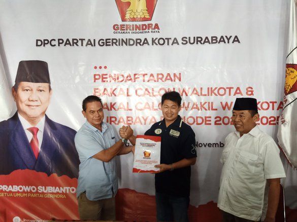 Daftar Gerindra, Awey Ditantang Punya Strategi Kampanye untuk Pilwali Surabaya