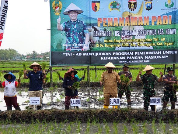 Dukung Program Kasad, PT Petrokimia Gresik Tanam Padi di Lahan &lsquo;Tidur&rsquo; Ngawi