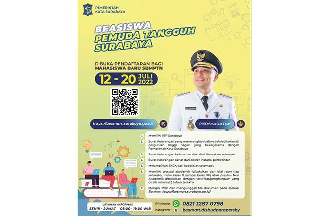 Surabaya Buka Pendaftaran Beasiswa untuk Calon Mahasiswa SBMPTN hingga 20 Juli 2022