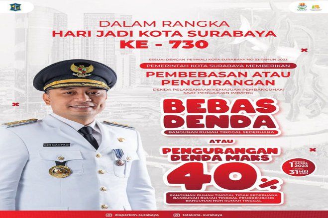Menjelang HJKS ke -730, Pemkot Surabaya Berikan Insentif Pembebasan IMB