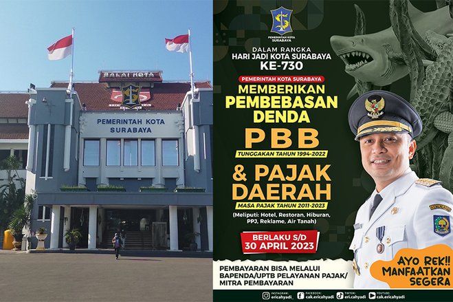 Menjelang HJKS ke-730, Pemkot Surabaya Bebaskan Sanksi Denda PBB dan Pajak Daerah