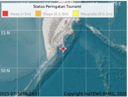 Tsunami Rusia Sebabkan Kenaikan Air Laut di Beberapa Pesisir dan Kepulauan di Indonesia Ini