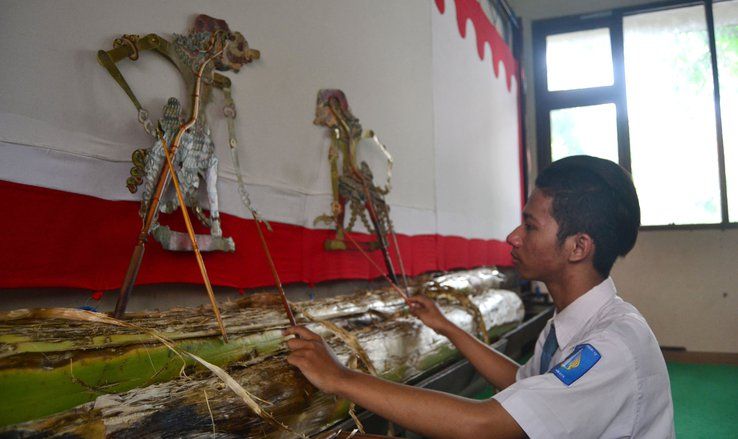 Geliat Wayang Jawa Timuran di SMKN 12 Surabaya