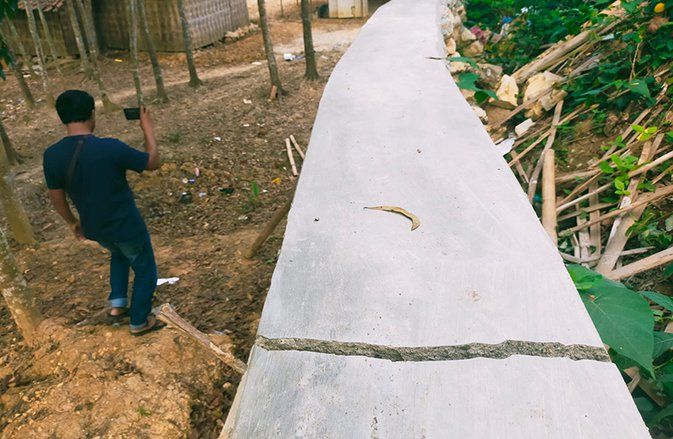 Baru Rampung, Proyek TPT Program Dana Desa di Blu'uran Sampang Madura&nbsp;Rusak&nbsp;